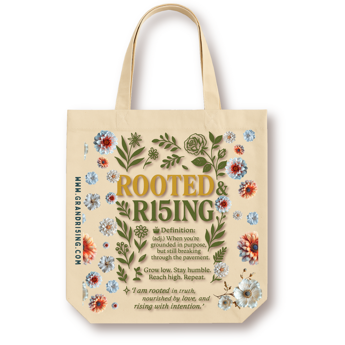 Rooted & Ri5ing Floral Tote