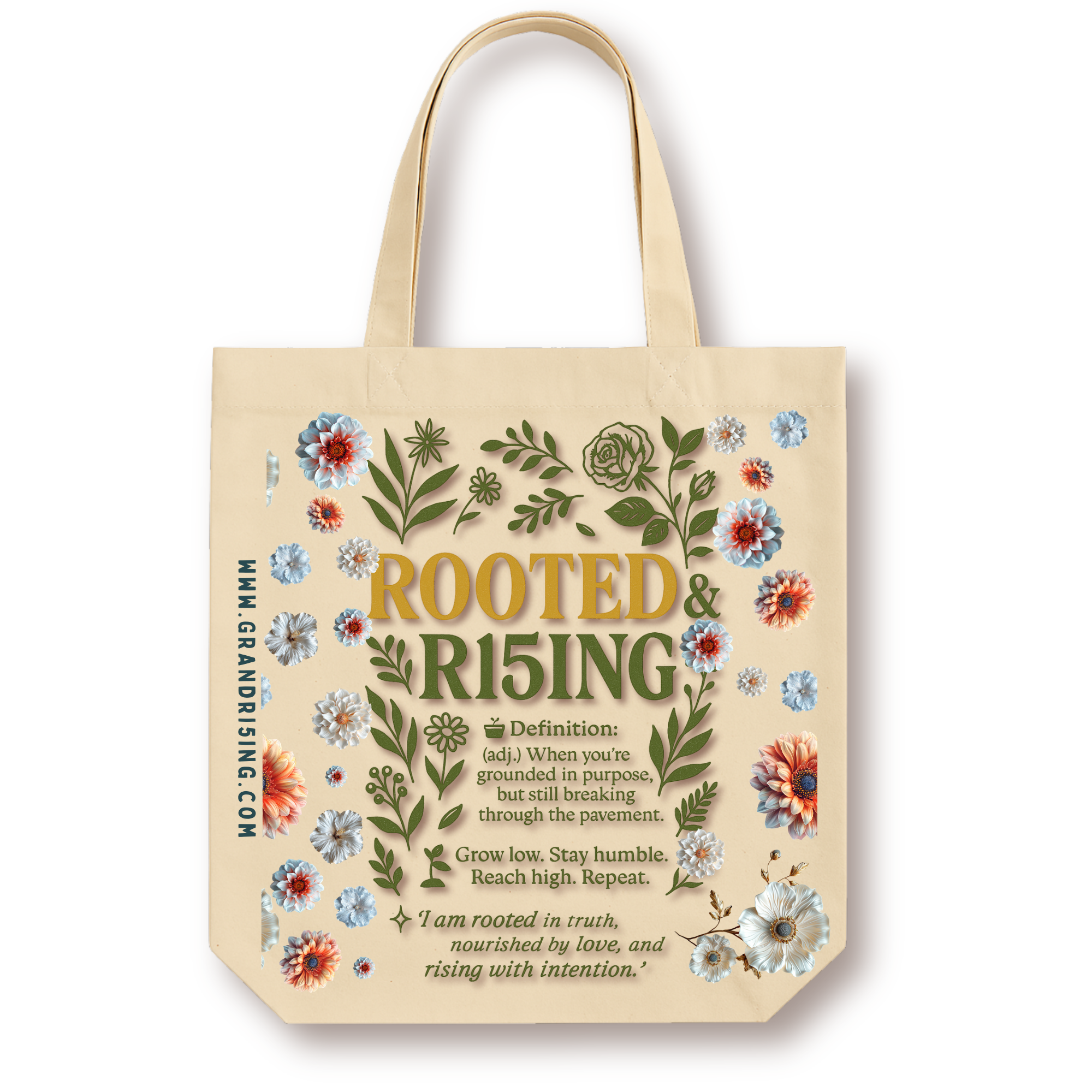 Rooted & Ri5ing Floral Tote