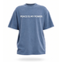Denim Blue washed oversized tee with "Peace Is My Power." printed across the chest in white block letters