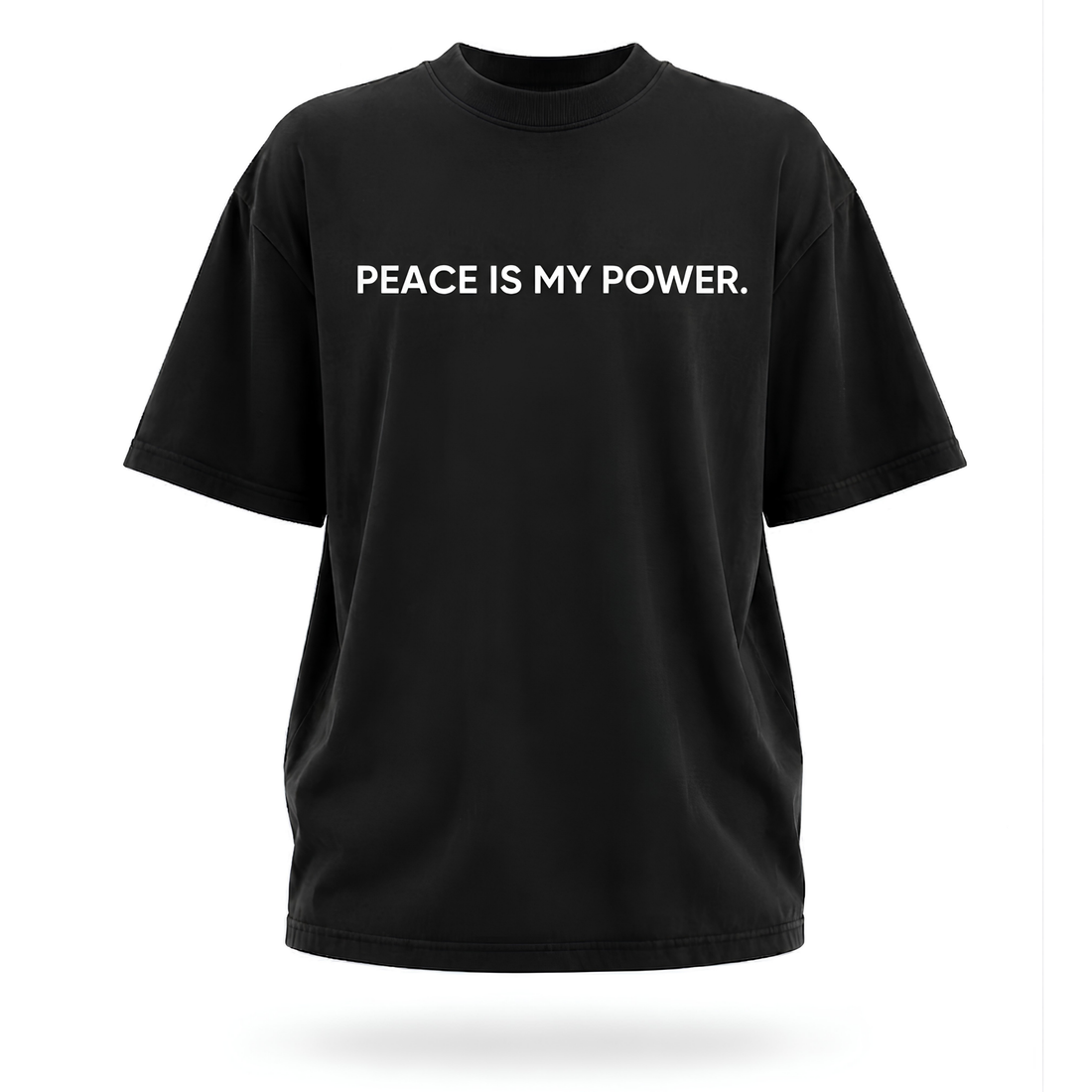 A nubian black oversized short-sleeve crewneck t-shirt with the phrase &