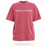 Sunset Brick Red washed oversized tee with "Peace Is My Power." printed across the chest in white block letters