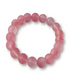 Beaded stretch bracelet made of smooth, translucent rose pink cherry quartz beads